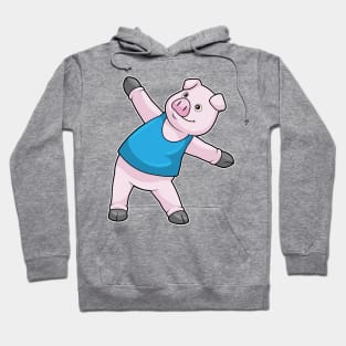 Pig at Yoga Stretching Hoodie